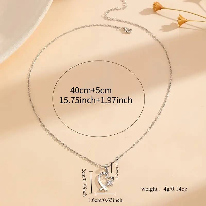Necklace with measurements on a beige background