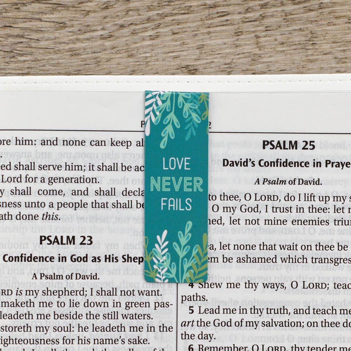 Back of Floral Garden Christian magnetic bookmark set packaging