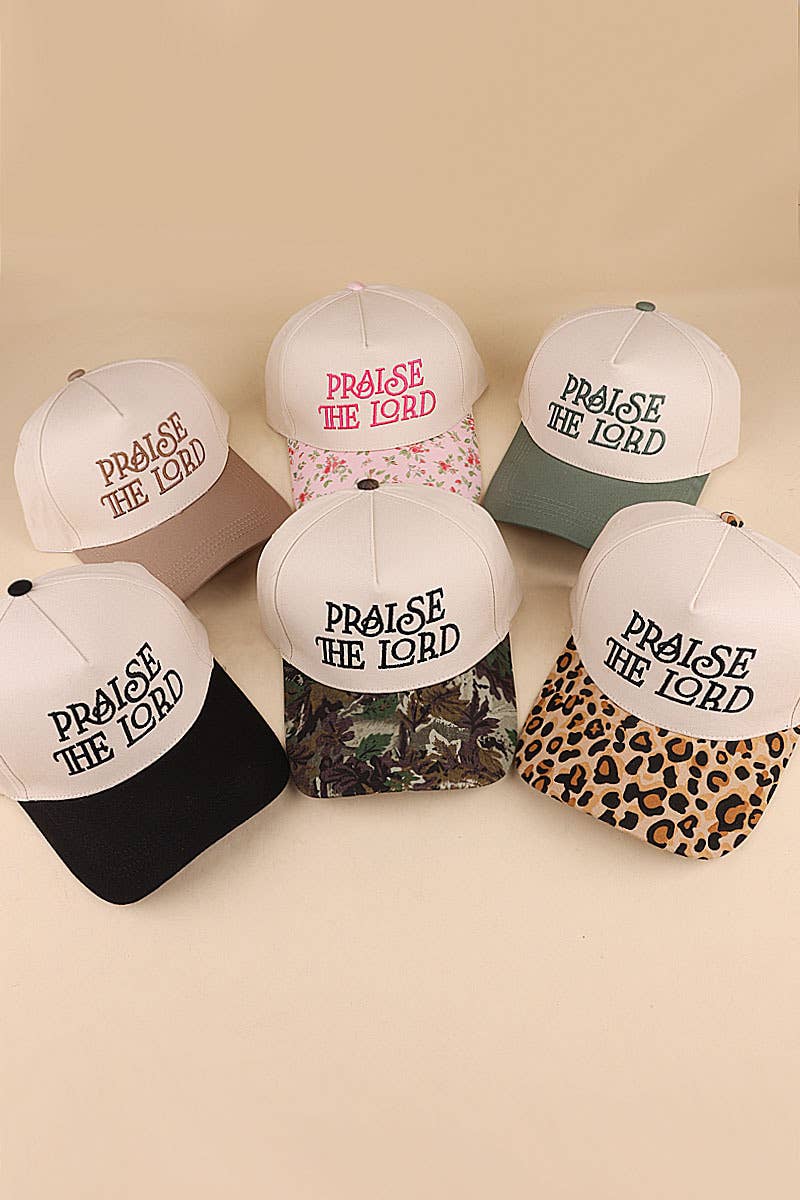 Praise The Lord Two Tone Cotton Hat Dark Forest/Pink