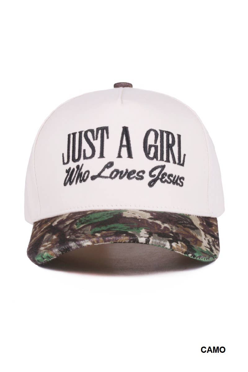 Just a Girl Who Loves Jesus Two-Tone Christian Cap