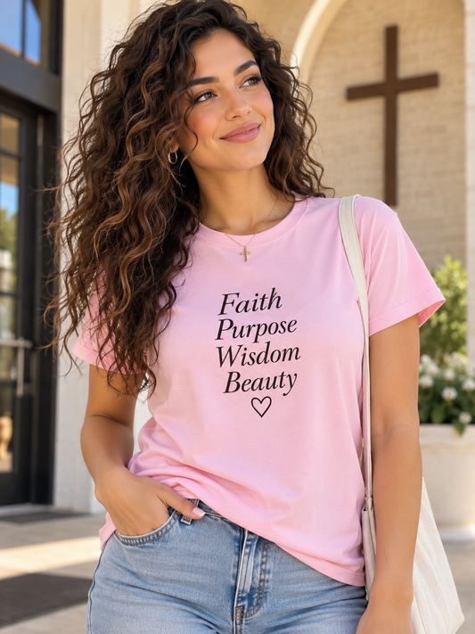 Faith Purpose Wisdom Beauty Christian Women’s T-Shirt