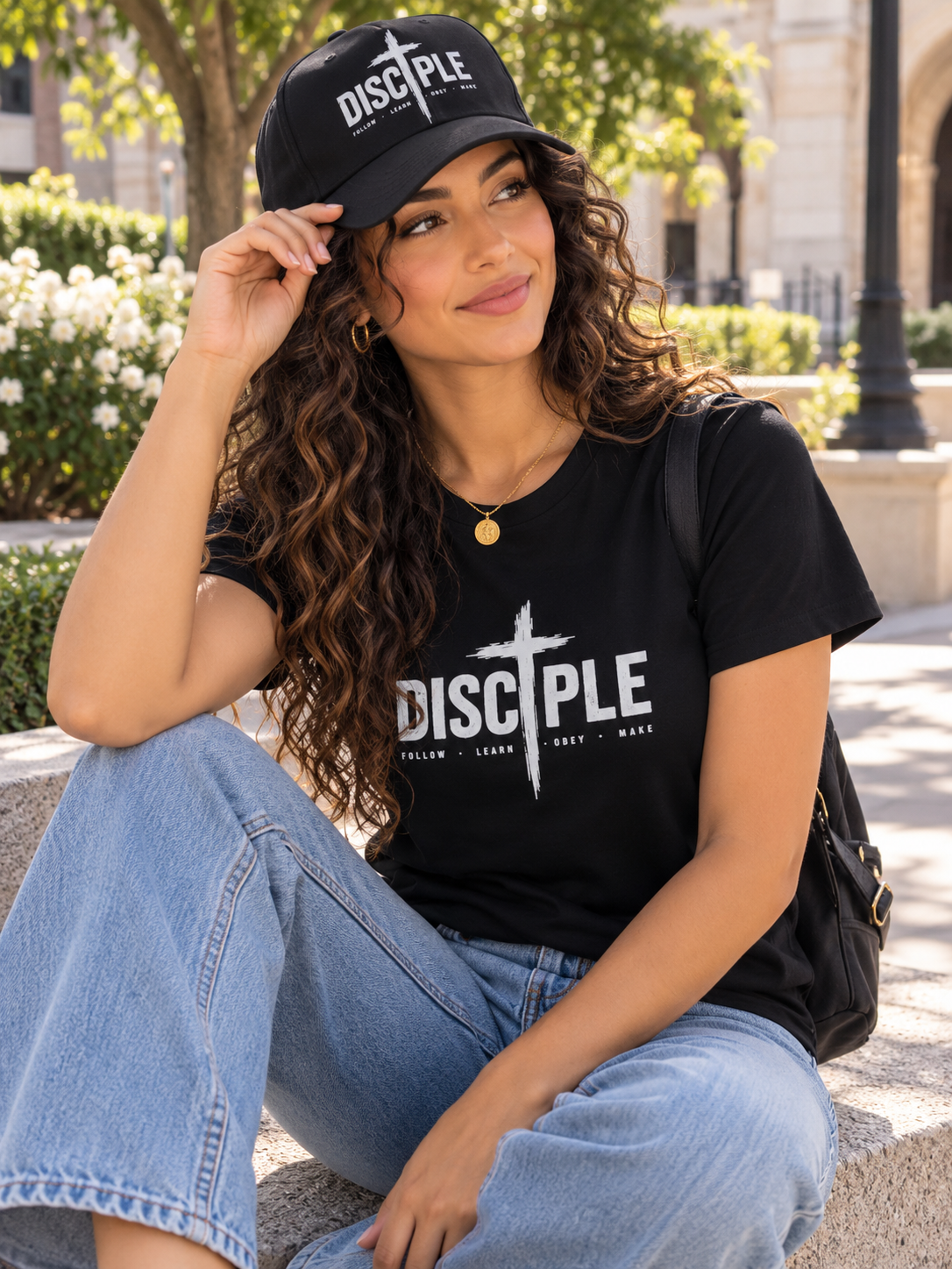 Disciple Christian T-Shirt for Women – Black Faith Tee