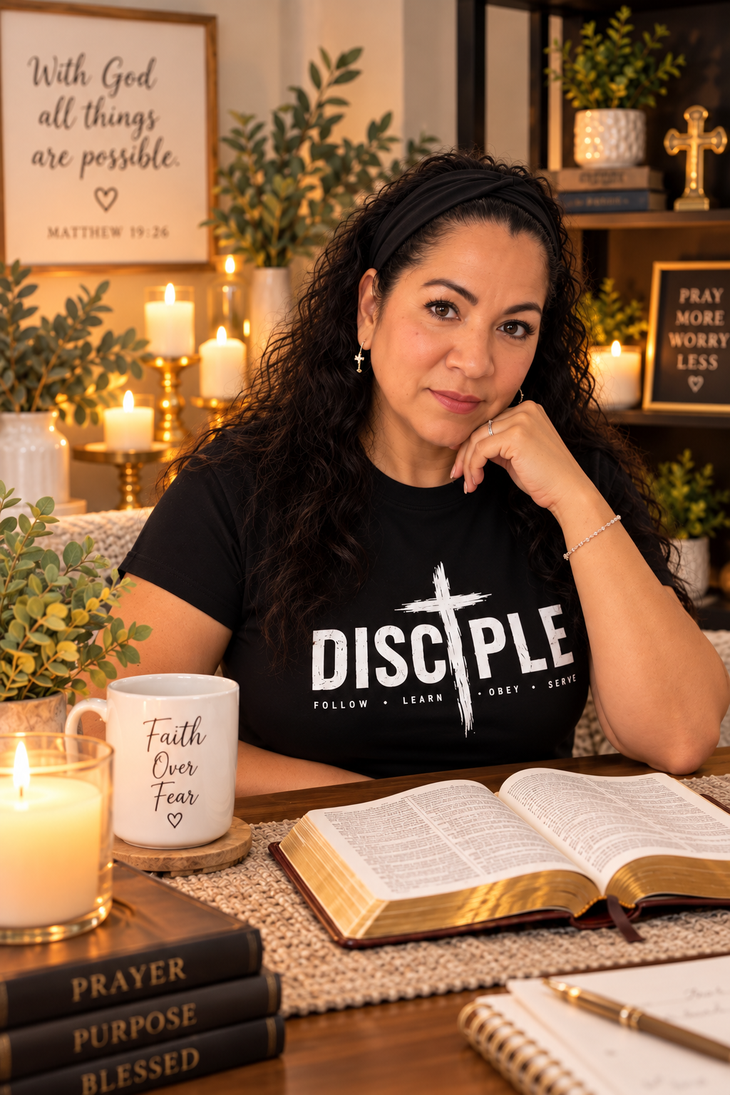 Disciple Christian T-Shirt for Women – Black Faith Tee